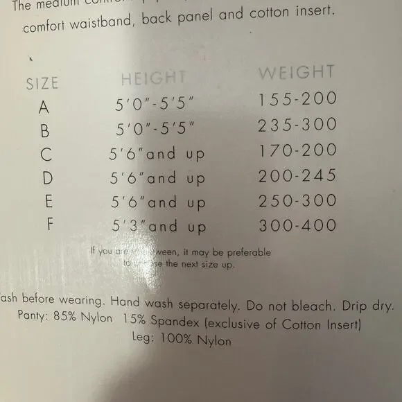 Lane Bryant Daysheer Control Top Pantyhose Black Size C Reinforced Toe NWT NOS - Picture 4 of 5